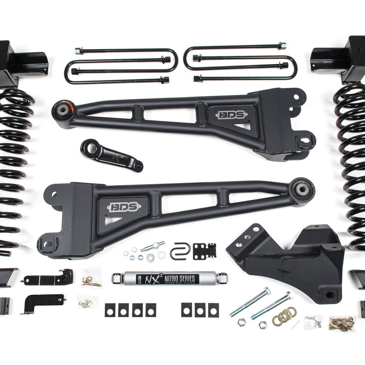BDS Suspension 5 Rear Block Box Kit - 2 or 3 Leaf Main (W or W O Overload Springs) — 2017-2025 F-250