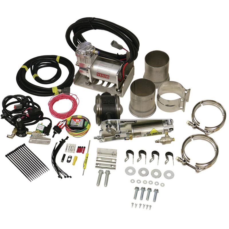 BD Diesel 1028140 4" Remote Mount Exhaust Brake With Air Compressor