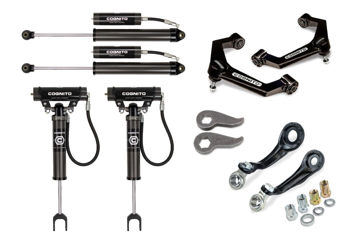 Cognito Motorsports 3" Premier Leveling Kit w/ Cognito Remote-Reservoir Shocks — 2011-2019 Silverado/Sierra 2500HD/3500HD