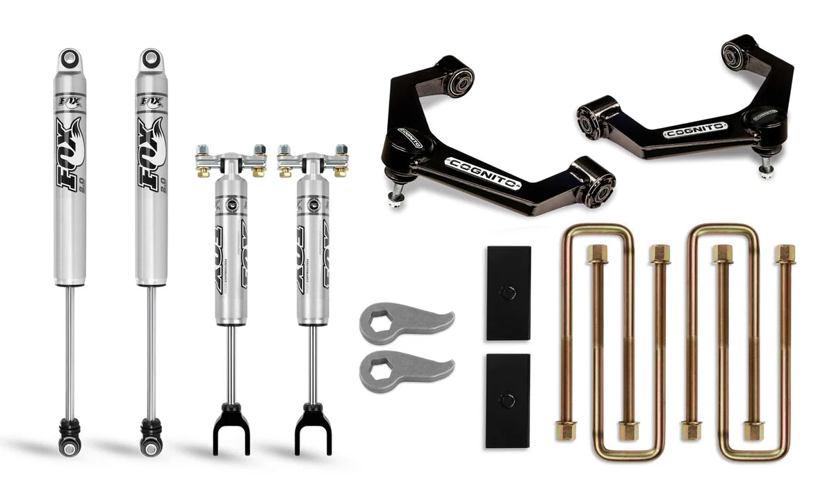 Cognito Motorsports 3-Inch Performance Leveling Lift Kit with FOX PS 2.0 IFP Shocks for 2WD 4WD — 2020-2021 Silverado/Sierra/2500/3500