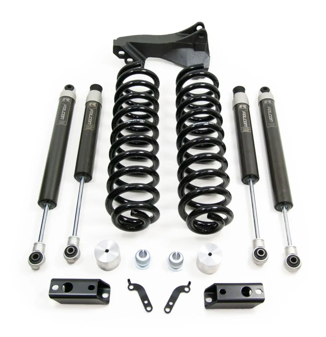 ReadyLIFT Suspension 4WD 2.5Inch Coil Spring Front Lift Kit with Falcon 1.1 Monotube Front and Rear Shocks and Front Track Bar Bracket — 2020-2026 Ford F-250/F-350/F-450