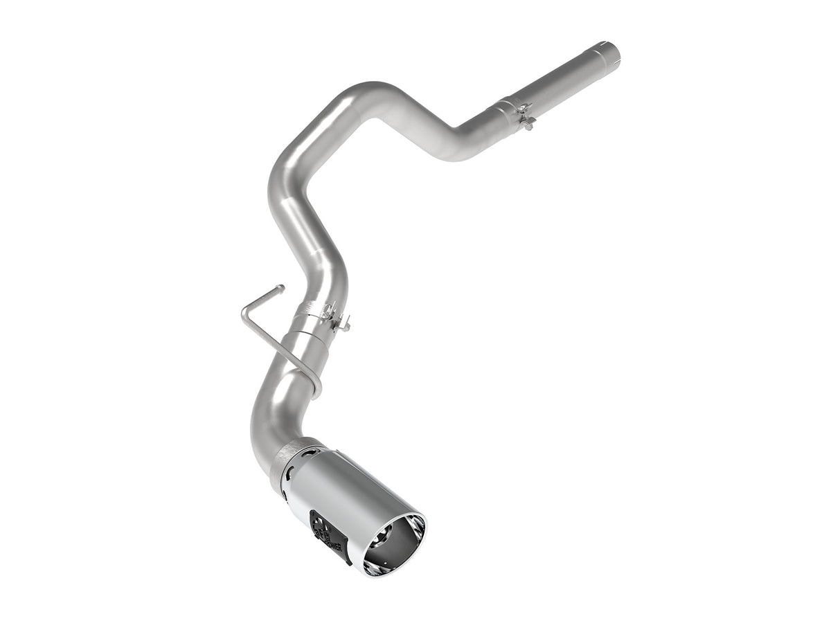 aFe Power Large Bore-HD 3 in 409 Stainless Steel DPF-Back Exhaust System w/ Polished Tip — 2014-2019 Dodge/Ram 1500 EcoDiesel 3.0L V6 (Single Exit, 5" Intercooled Tip)