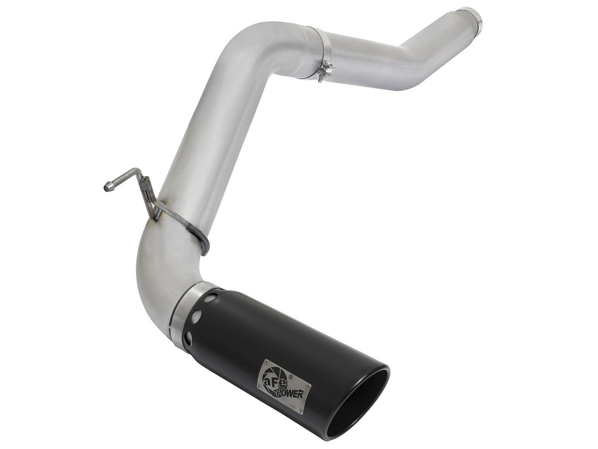 aFe Power Large Bore-HD 5 in DPF-Back Stainless Steel Exhaust System w/ Black Tip XD — 2016-2019 Nissan Titan 5.0L V8