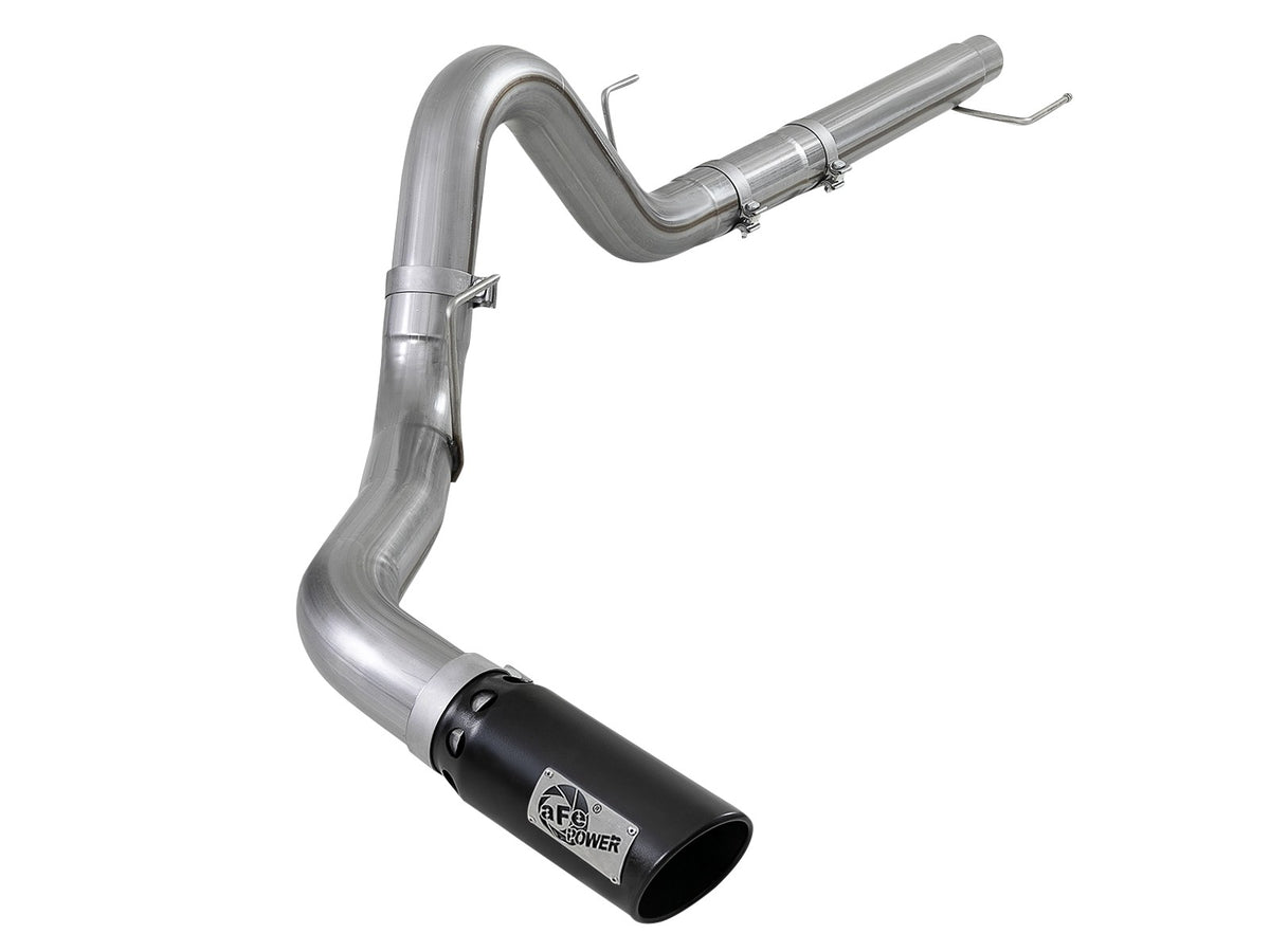 aFe Power Large Bore-HD 4 in 409 Stainless Steel DPF-Back Exhaust System w/ Black Tip — 2018-2020 Ford F-150 3.0L V6