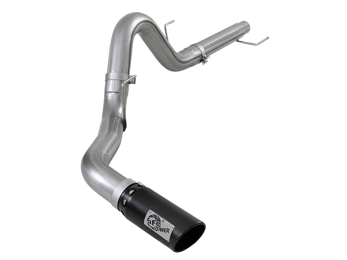 aFe Power Large Bore-HD 4 in 409 Stainless Steel DPF-Back Exhaust System w/ Black Tip 2021 — Ford F-150 3.0L V6