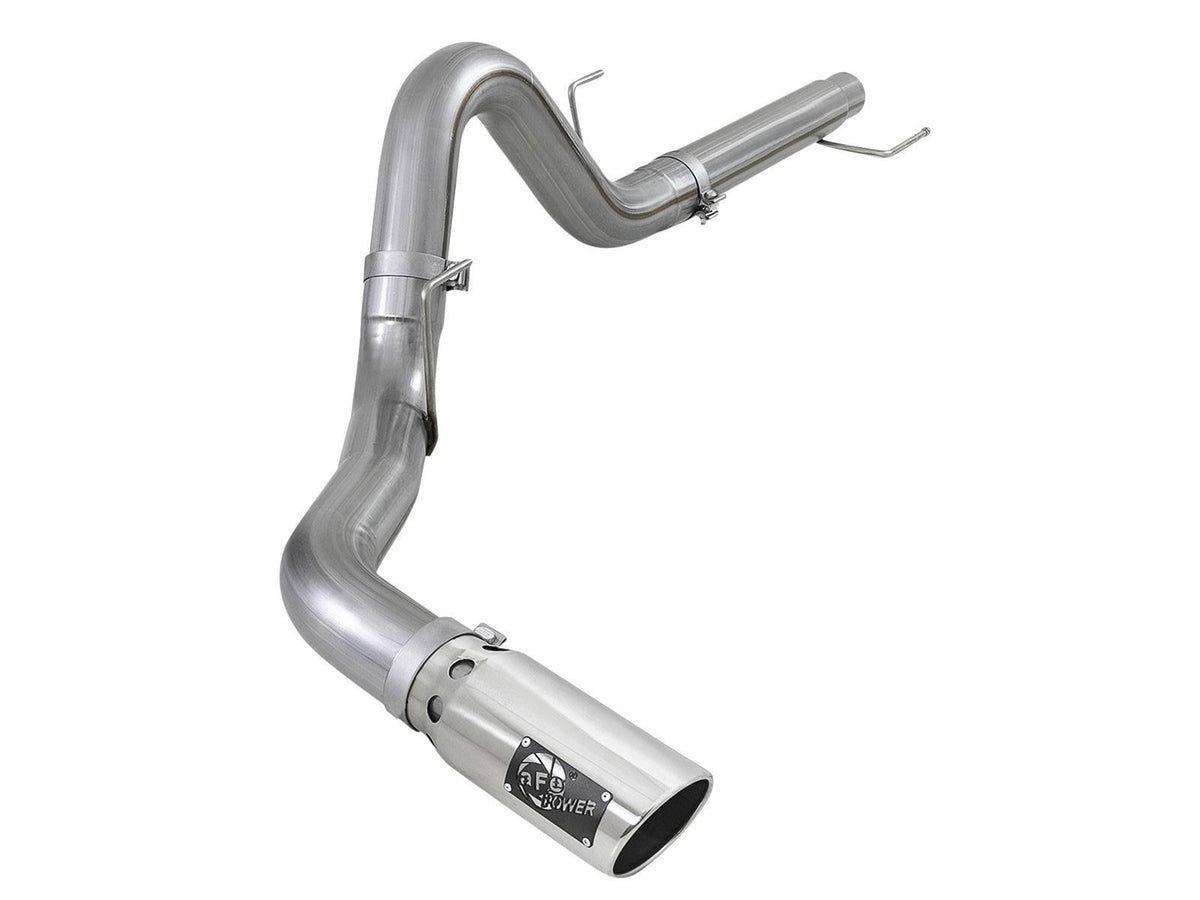 aFe Power Large Bore-HD 4 in 409 Stainless Steel DPF-Back Exhaust System w/ Polished Tip 2021 — Ford F-150 3.0L V6