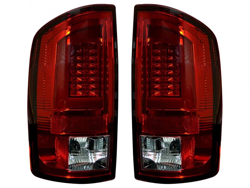 Recon Lighting Super Duty F-250/F-350/F-450/F-550 Replaces OEM LED Style Tail Lights with Blis Blind Spot Warning System OLED Tail Lights - Smoked Lens — 2020-2022 Ford