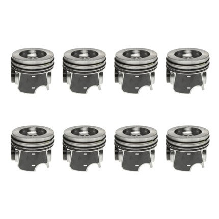 Mahle MAXX FORCE 7 Pistons With Rings, Standard, Set of 8 - 2008-2010 Ford 6.4L Power Stroke (224-3851WR)