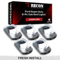 Recon 5-Piece Clear Cab Roof Light Kit, White HP LEDs - 2017-2025 Ford Super Duty