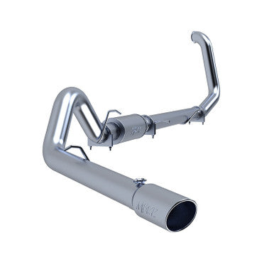 MBRP Aluminized Steel 4 Inch Turbo Back Exhaust - Single Side Exit, No Muffler, Retains Factory Cat - 2003-2007 Ford F-250/F-350 6.0L Power Stroke EC/CC