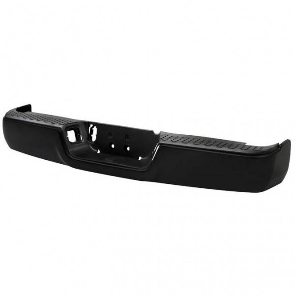Spyder Black OEM Style Steel Rear Bumper with Step Pad — 2010-2012 Dodge/Ram 2500/3500/Ram 1500 (Without Parking Sensor Holes)