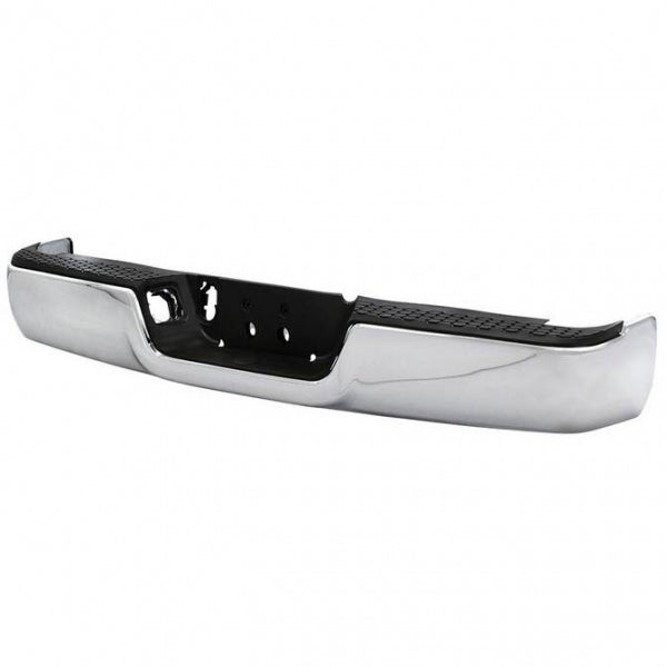 Spyder Chrome OEM Style Steel Rear Bumper with Step Pad