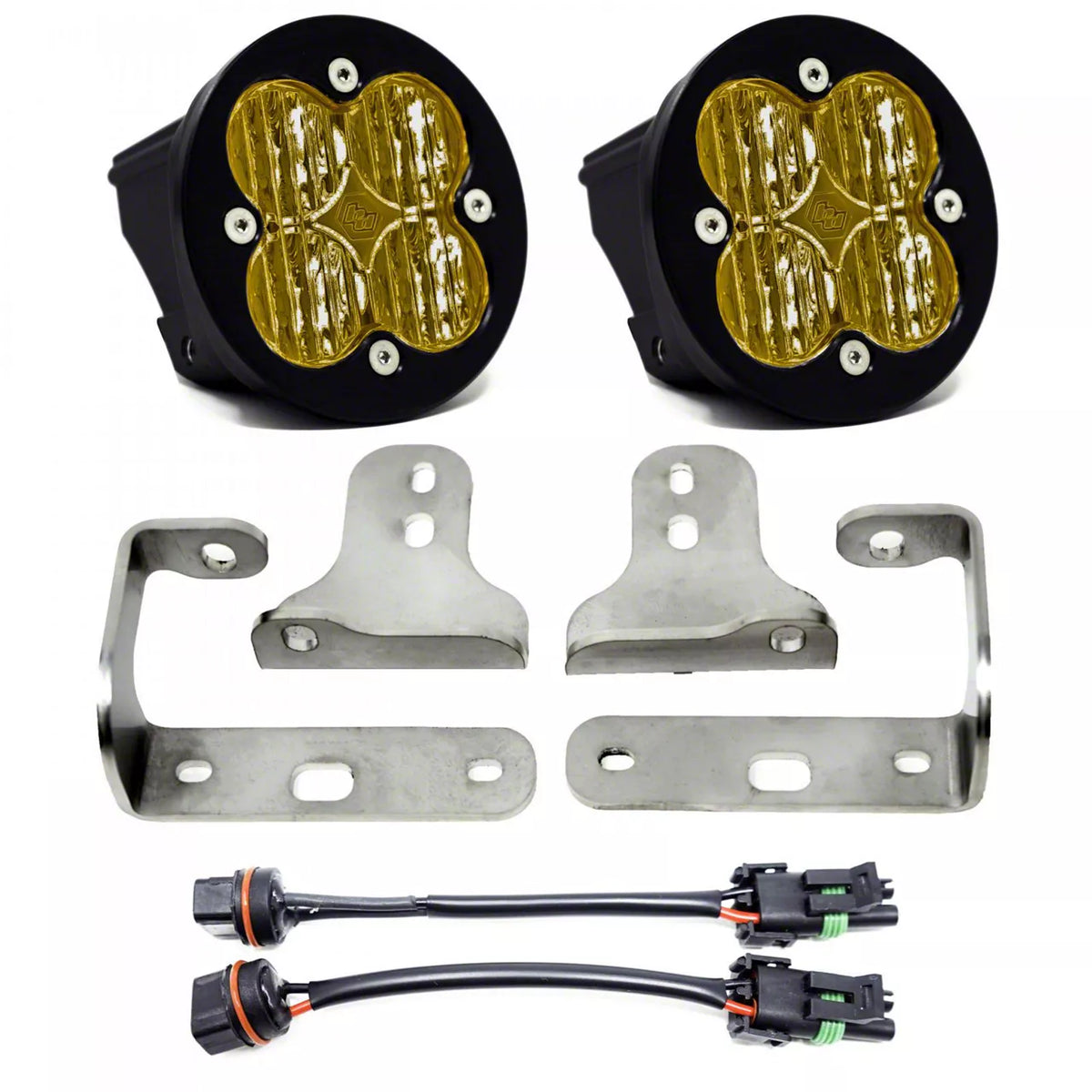 Baja Designs Squadron-R 2.0 SAE Amber Fog Pocket Kit — 1999-2010 Ford