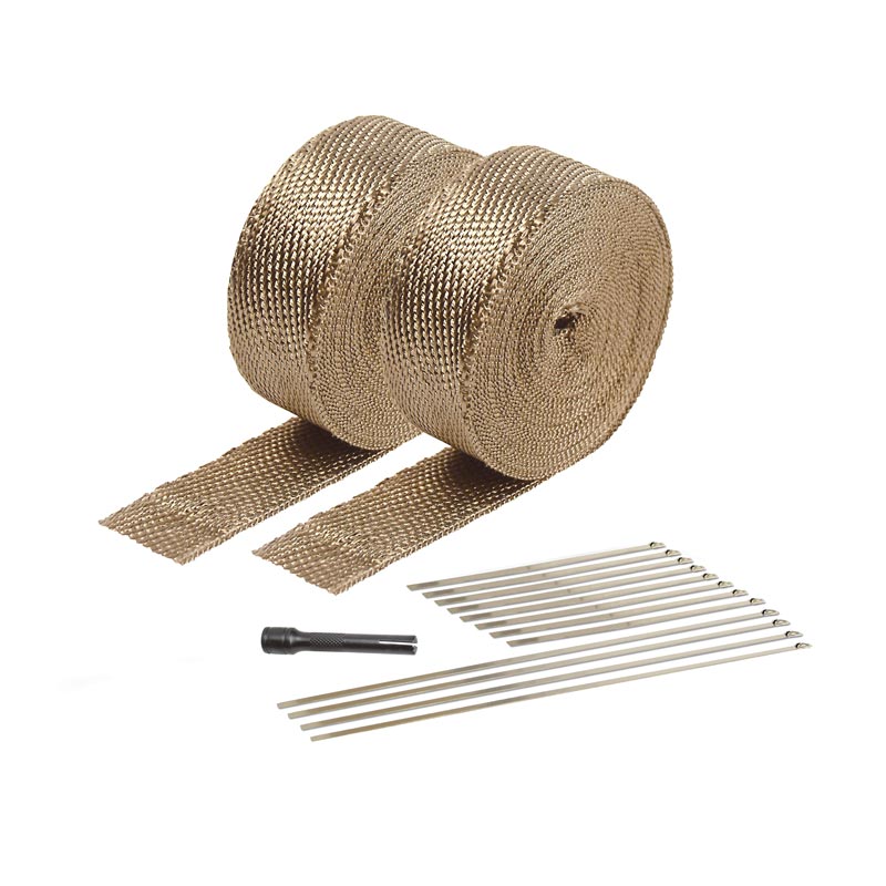 DEI Titanium Exhaust Wrap Kit - Two 2" x 50' Rolls with Ties & Tool - Universal