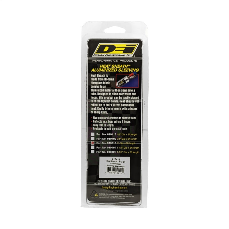 DEI 010419 Heat Sheath Aluminized Sleeving (1" x 3 Ft) | Universal fit
