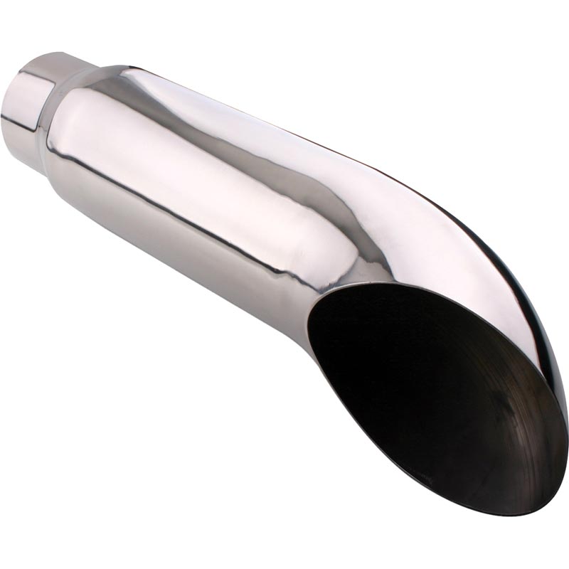 Diamond Eye 5" Polished Turn Down Exhaust Tip — Universal Fit