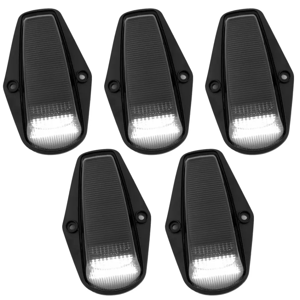 Recon Lighting Super Duty (5-Piece Set) Smoked Cab Roof Light Lens with White High-Power OLED Bar-Style LEDS - Complete Kit W — 1999-2016 Ford
