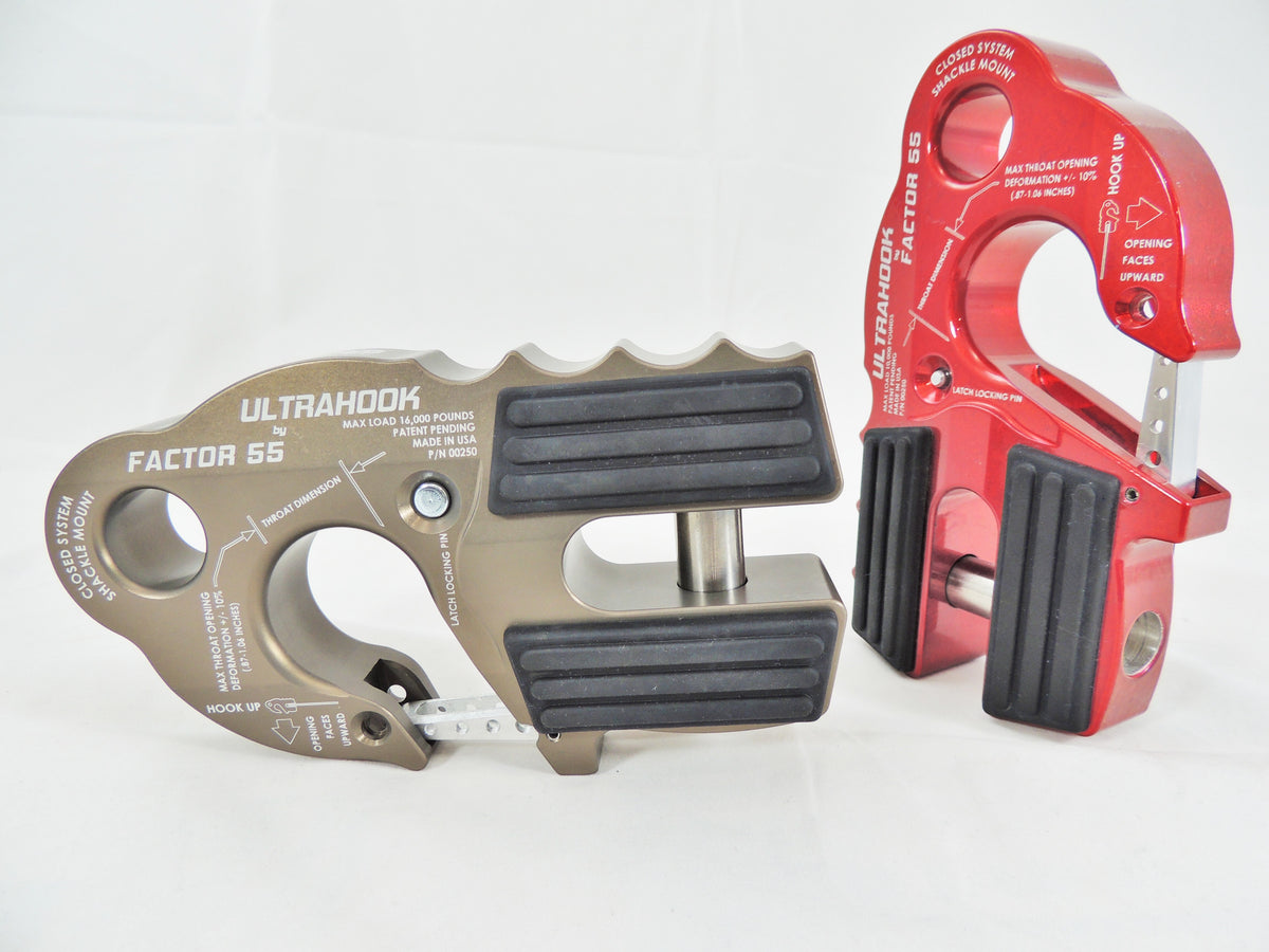 Factor 55 UltraHook 00250-06 - Winch Hook w/ Shackle Mount, Grey