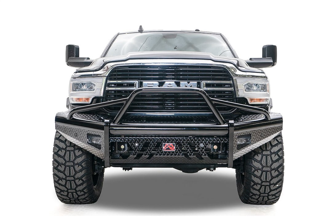 Fab Fours Black Steel Front Bumper with Pre-Runner Guard - 2019-2024 Ram 2500/3500 HD