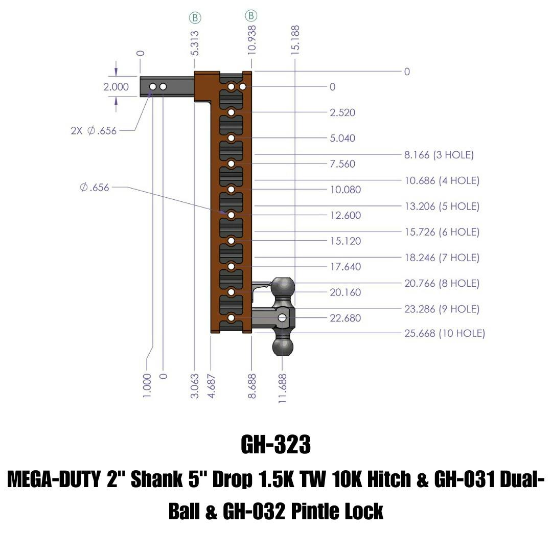 Gen-Y Hitch Mega-Duty Adjustable Hitch with Pintle Lock