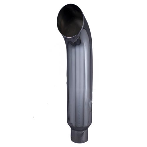 Grand Rock Chrome Exhaust Stack Tip — 1989-2026 Ford/Ram/Chevrolet/GMC Super Duty/F-250 (Curved Top)