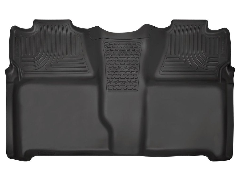 Husky Liners Black WeatherBeater Second Row Floor Liner ( Crew Cab) — Silverado/Sierra 2500HD/3500HD