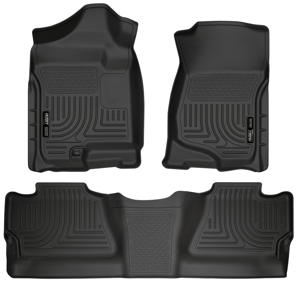 Husky Liners WeatherBeater Floor Liners 98201 - Front & 2nd Row, Silverado/Sierra 2500/3500 Crew Cab (2007-2014)