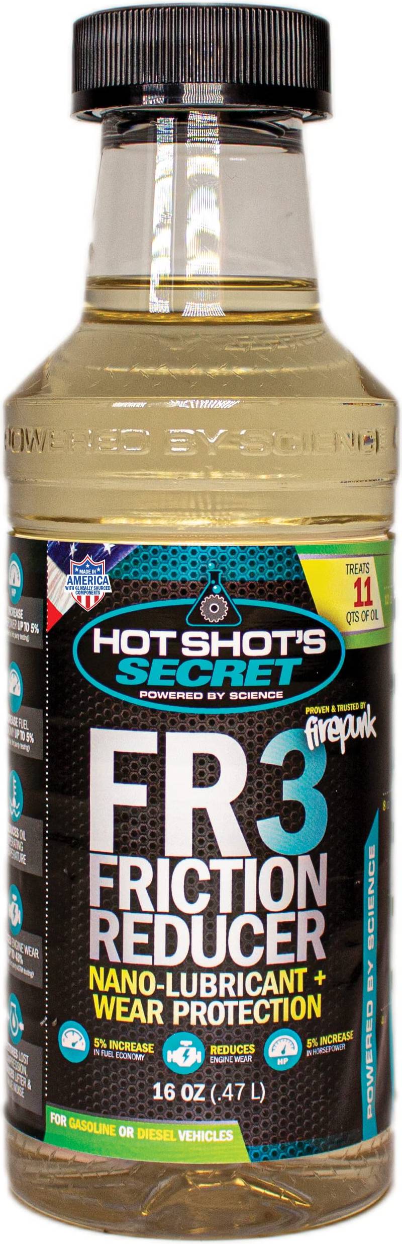 Hot Shot's Secret FR3 Friction Reducer Oil Additive 16 Oz.