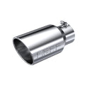 MBRP Exhaust Tip T5073 - T304 Stainless, 6in OD Angled Rolled End, 4in Inlet, 12in