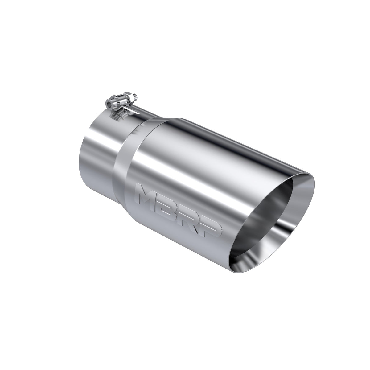 MBRP Exhaust Tip T5074 - T304 Stainless, 6in OD Dual-Wall Angled, 5in Inlet, 12in