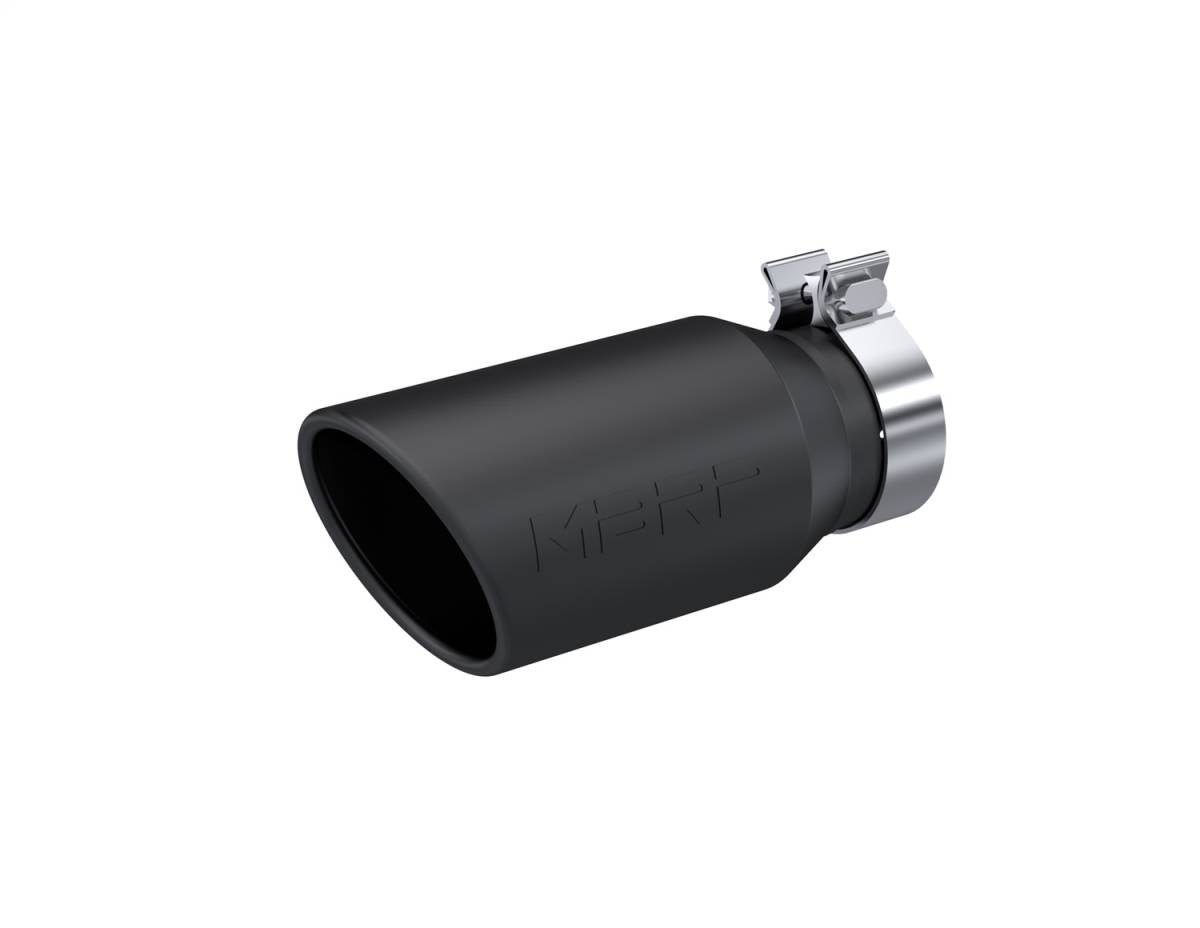 MBRP 4"-5" Black Angled Rolled End Single Walled Tip — Universal Fit