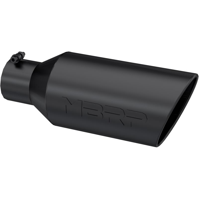 MBRP Black Rolled Angle Cut Exhaust Tip (4" Inlet, 7" Outlet) — Universal Fit