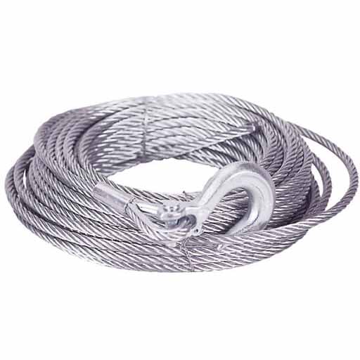 Mile Marker 5/16" Steel Winch Cable with Hook — Universal Fit