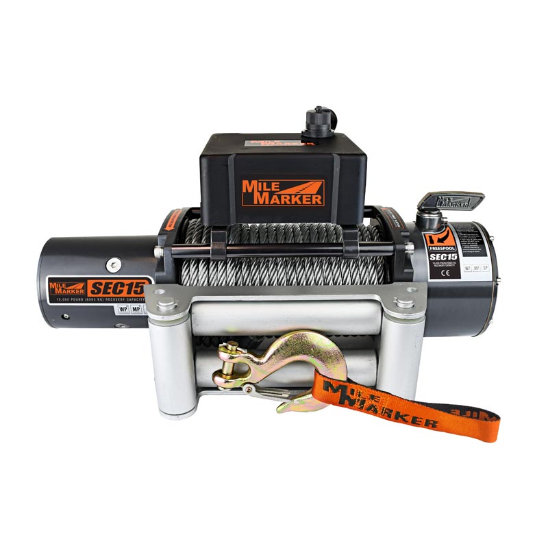 Mile Marker SEC15 15,000-Lb Electric Winch (Steel Cable)