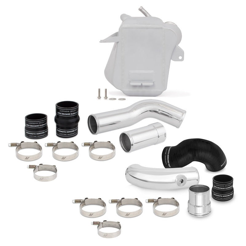 Mishimoto 11-16 Ford 6.7L Powerstroke Air-To-Water Intercooler Kit - Wrinkle Silver w/ Polished Pipes