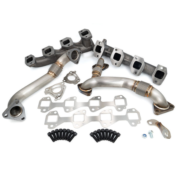 PPE High-Flow Exhaust Manifolds with Up-Pipes (California) — 2002-2004 GM Duramax 6.6L LB7