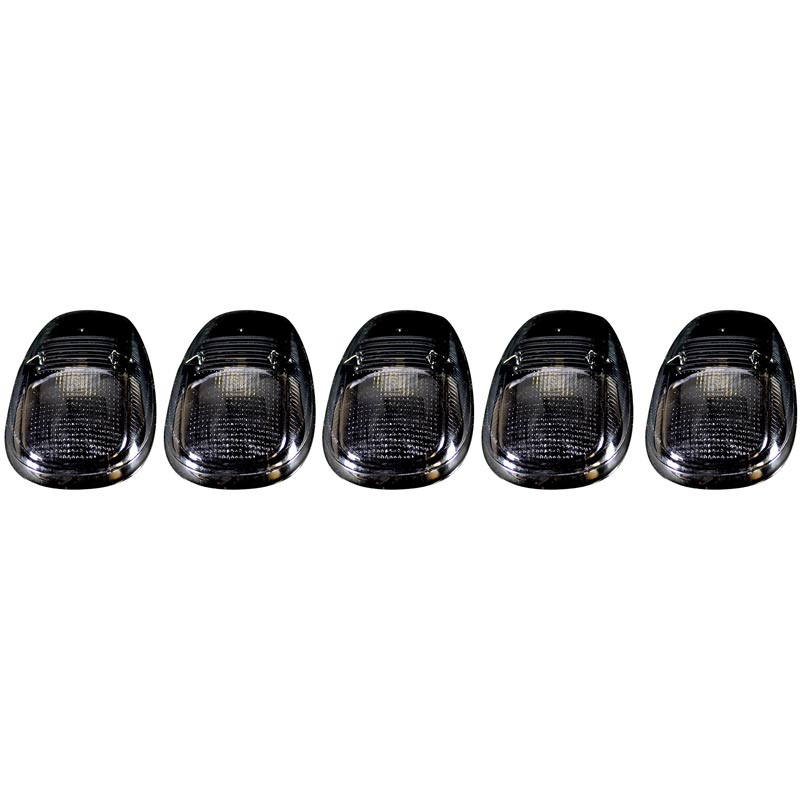 Recon 264145BK Smoked Lens Amber LED Cab Lights (5-Piece Set, OE Cab Lights) — 1999-2002 Dodge/Ram 2500/3500