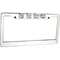 Recon Brushed Aluminum License Plate Frame With Reverse Lights - Universal