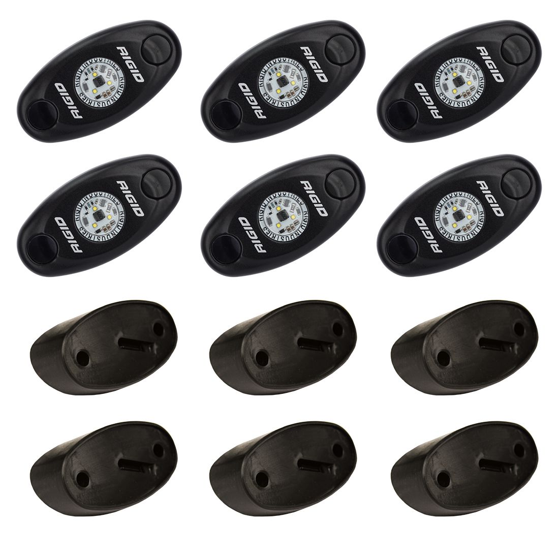 Rigid Industries LED Rock Light Kit - Cool White, 6 Lights (400253)