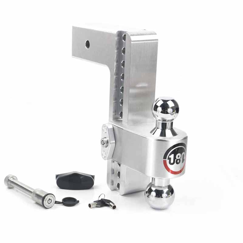 Weigh Safe 3" 180 Hitch Chrome Combo Ball & Lock Pin - 10" Drop
