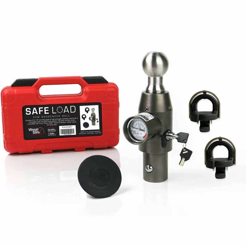 Weigh Safe Safe Load OEM Gooseneck Ball with Anchor Pucks — 2013-2026 Ford/Chevrolet/GMC F-250/F-350