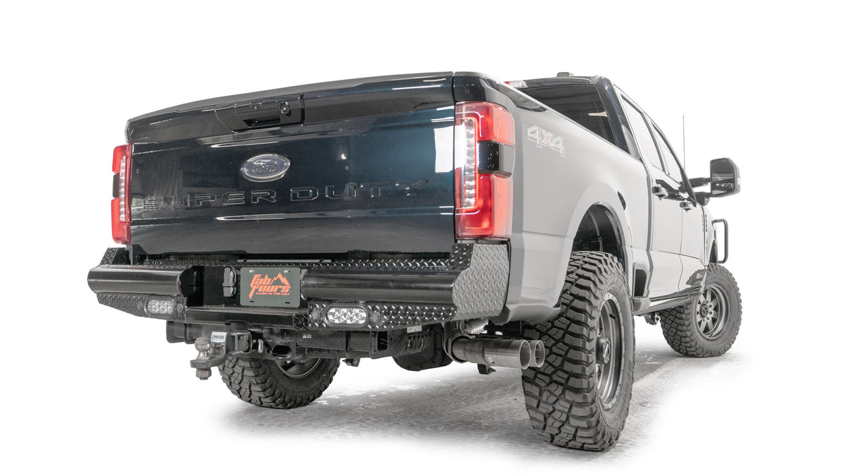 Fab Fours Black Steel Rear Bumper - 2023-2026 Ford F-250/F-350