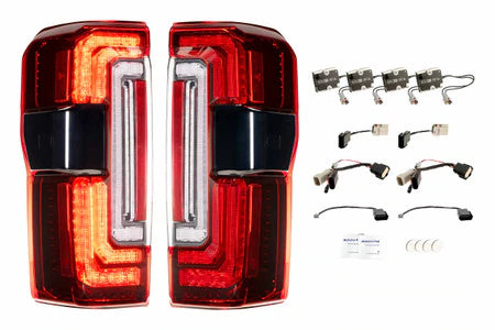 Morimoto XB LED Tail Lights - Red Lens Set - 2023-2027 Ford Super Duty