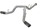 aFe Large Bore-HD 4in 409 Stainless Steel DPF-Back Exhaust w/Black Tip 2017 Ford Diesel V8 6.7L (td)