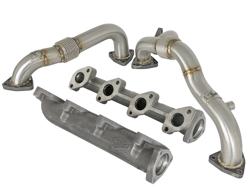 AFE Twisted Steel Power Package Up-Pipes/Manifold 08-10 Ford Diesel Trucks V8-6.4L (td)