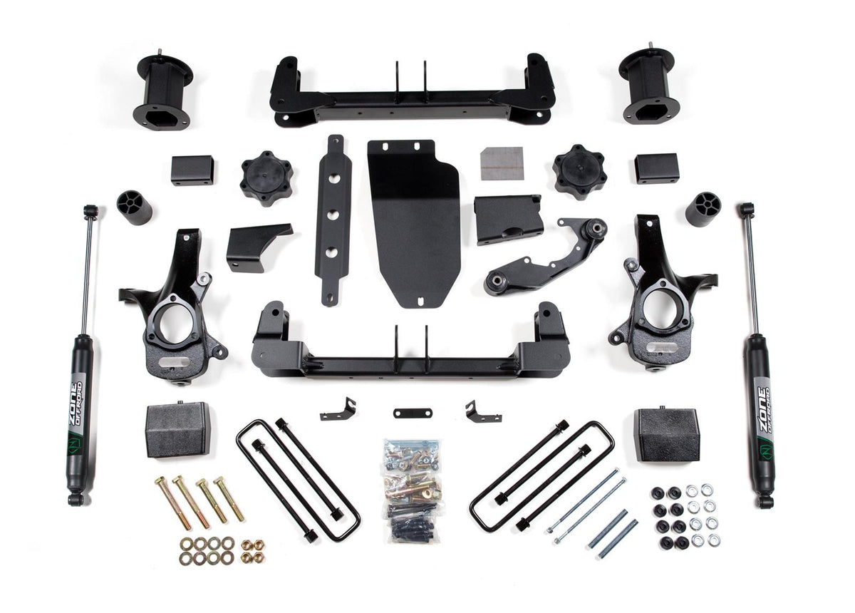 Zone Offroad 4WD 4.5 Rear Block Kit w/ Overload — 2020-2026 GM Silverado/Sierra 2500HD/3500HD